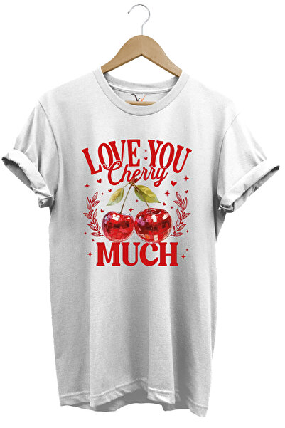 WİDİ Tricou unisex cu croiala normală, 100% bumbac, cu imprimeu Love You Cher...