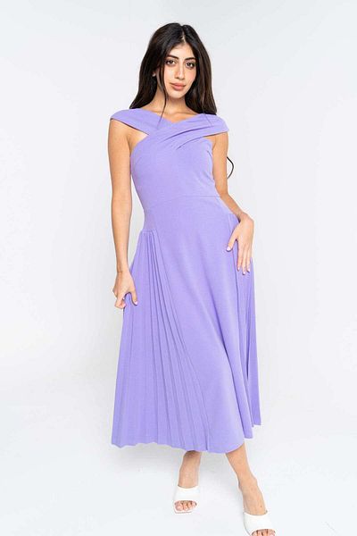Nichii Pleated Sleeveless Midi Dress