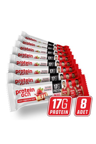 Proteinocean بروتين بار - تشيز كيك بالفراولة - 50 جرام × 8 قطع