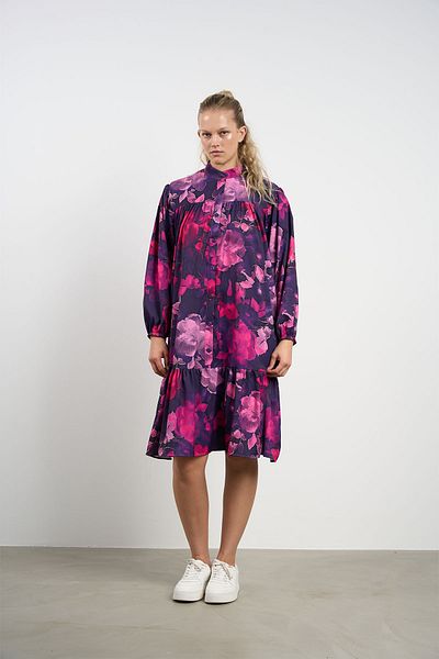 HANIQA Women's Patterned Ruffle Dress 44-50 |   1063