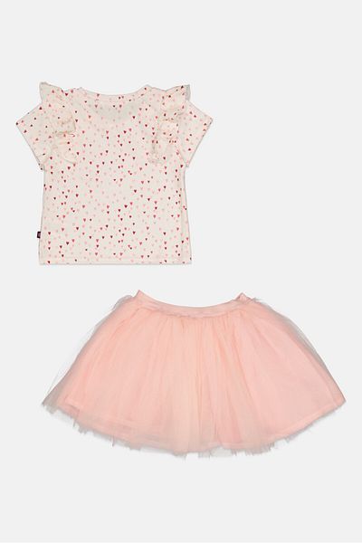 Limited Too Kids Girl 2 Pieces Printed Top And Skirt, Multicolor