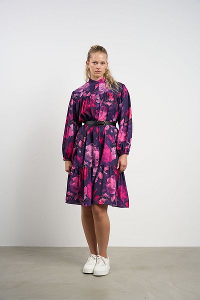 HANIQA Women's Patterned Ruffle Dress 44-50 |   1063