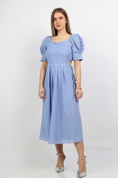 Nichii Short Sleeve Open Back and Side Midi Dress