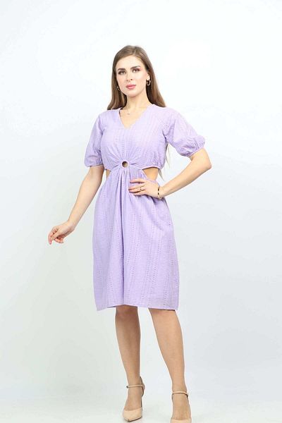 Nichii Short Side-Open Dress with Short Sleeves