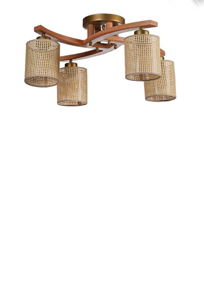 Lumexx WESTON 4 LÜ NATUREL PETEK ABAJURLU PLOFONYER AVİZE