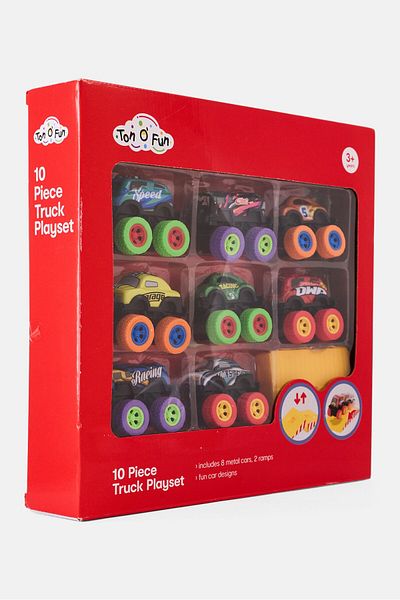 Ton O' Fun 10 Pcs Truck Playset, Multicolor