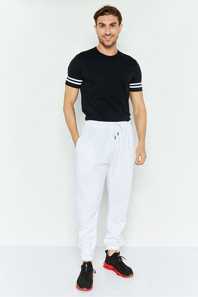 CROOKS CASTLES Men Regular Fit Brand Logo Sweatpants, White