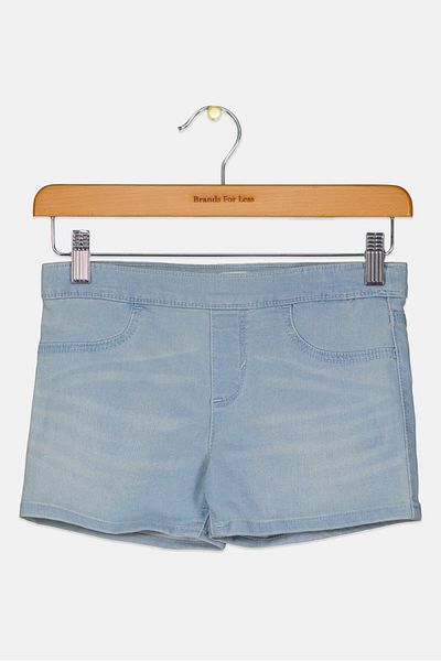 Levi's شورت جينز مغسول للبنات الصغار، أزرق فاتح