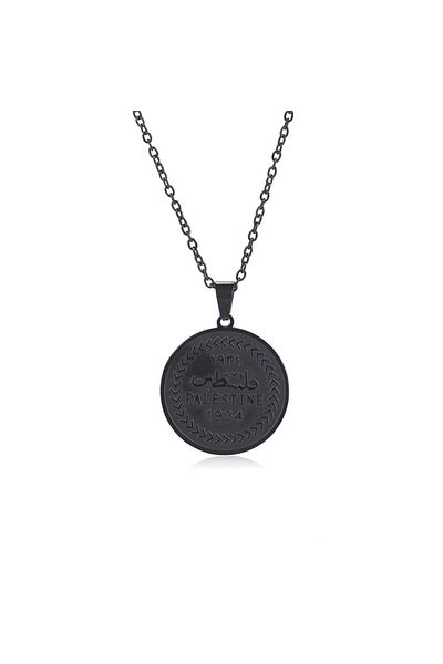 Viking Palestinian Coin Medallion Tarnish-Free & Rustproof 316L Steel Necklace