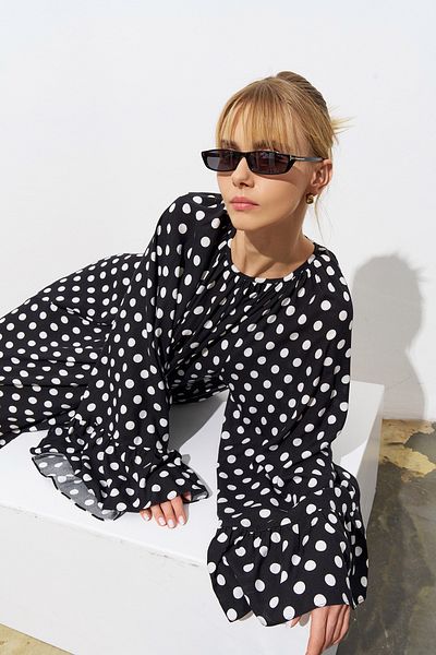 Merve DAĞLI Polka Viscose Dress