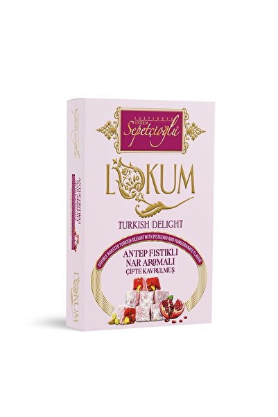 Erdem Sepetçioğlu Antep Fıstıklı Nar Aromalı Çifte Kavrulmuş Lokum 240G