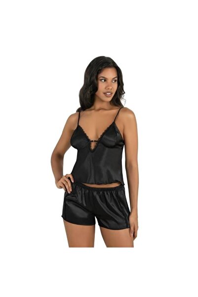 Narnuga Marsilyan- Black Satin Shorts Set 9207