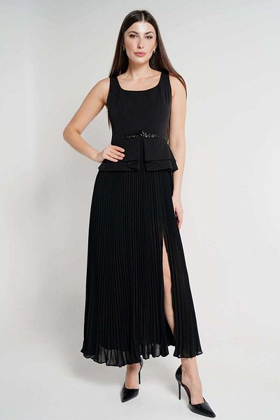 Nichii Women's Sleeveless Maxi Dress with Front Tie