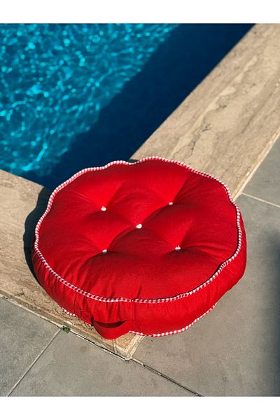 KaiHome Linen Floor Cushion / Pouf / Cushion 60cm