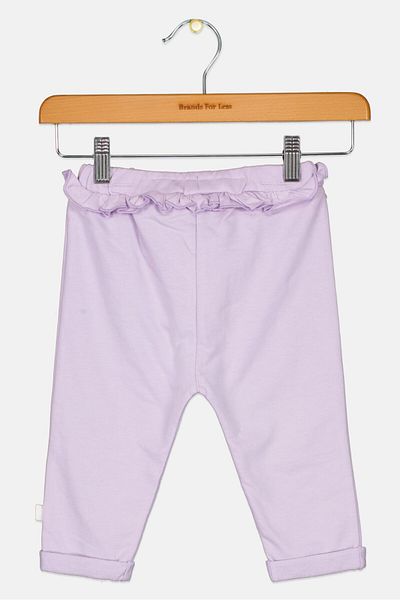 Cheekee Munkee Toddlers Girl Drawstring Plain Jogger Pants, Light Purple