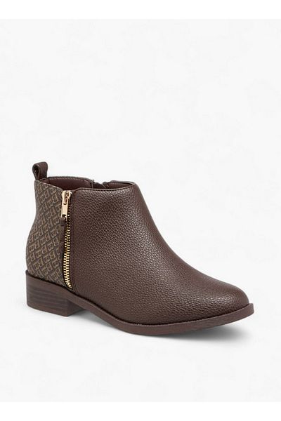 Flora Bella by Shoexpress Flora Bella Solid Ankle Boots with Zip Closure