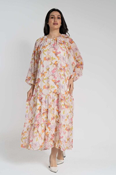 Nichii Women's Long Sleeve Floral Print Maxi Dress