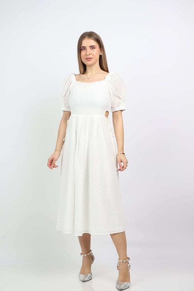 Nichii Short Sleeve Open Back and Side Midi Dress
