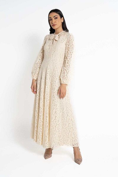 Nichii Women's Long Sleeve Lace Maxi Dress