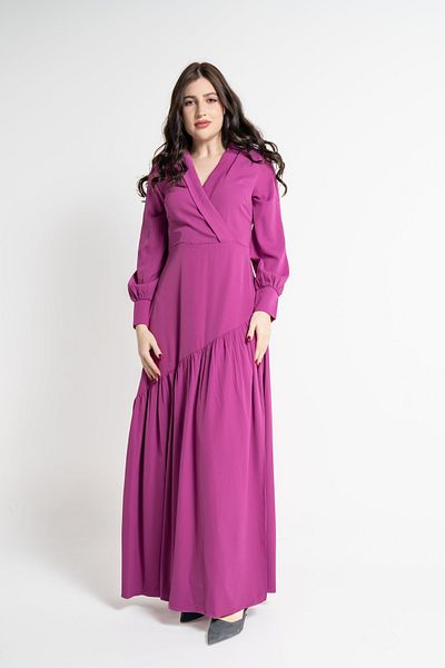 Nichii Long Puff Sleeve Dress with Seven Neckline Opening