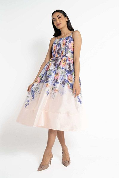 Nichii Floral Midi Dress with Straps