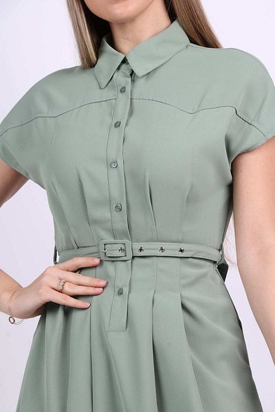 Nichii Shirt Dress Midi with Short Sleeves