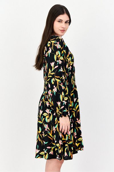 Marissa Olivia Women Floral Print Mini Dress, Black