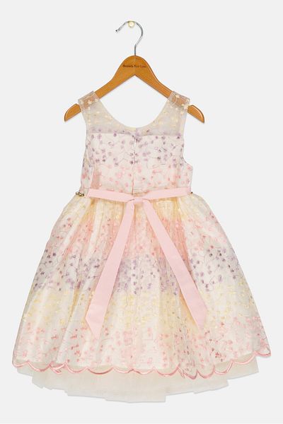 Couture Princess Kids Girl Embroidered Flare Dress, Multicolor
