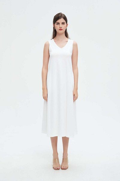 Nichii Women's Sleeveless Midi Dress with Pockets