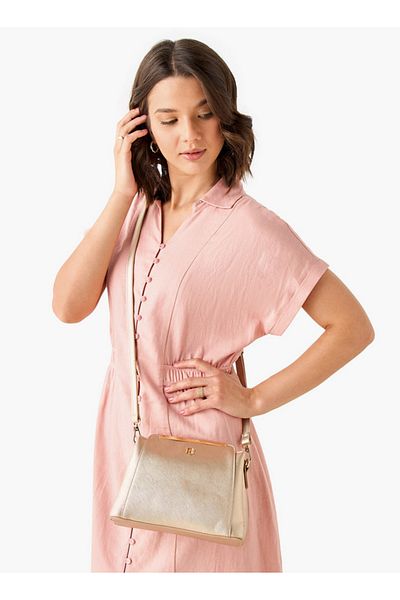 Flora Bella by Shoexpress Flora Bella Solid Crossbody Bag with Detachable Strap