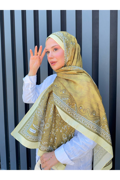 Ahsenhijab Retro Desen Pamuk Soft Şal Aura Seri