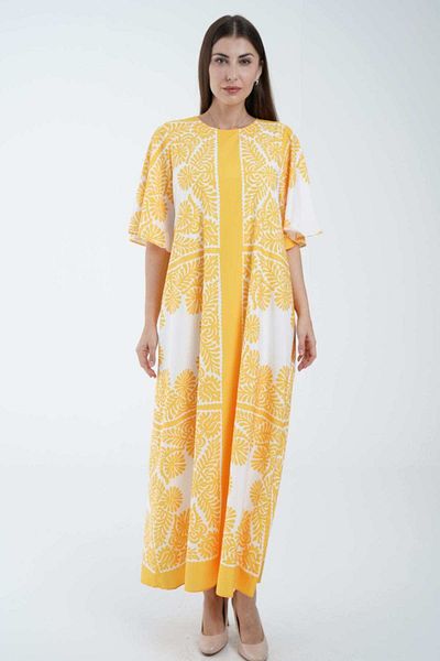 Nichii Printed Midi Dress with 3/4 Sleeves