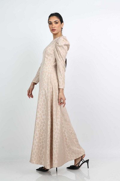 Nichii Long Floral Print Dress with Long Sleeves