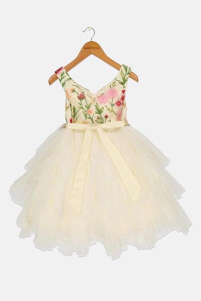 American Princess Toddlers Girl Embroidered Dress, Multicolor