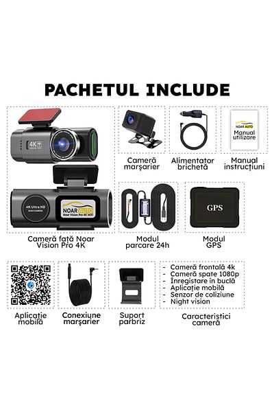 Noar Auto NOAR VISION PRO 4K DASH CAMERA + 128GB CARD GIFT