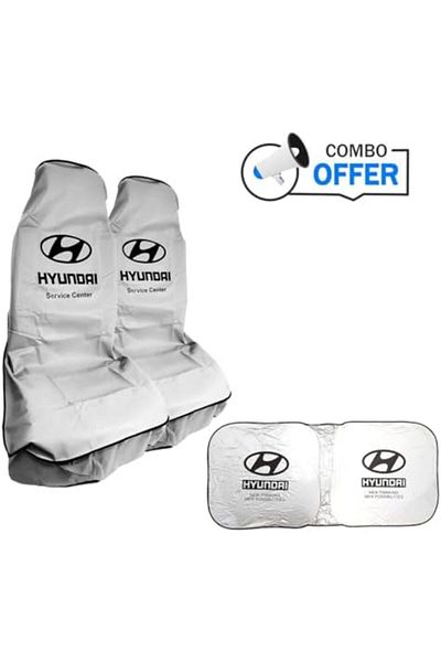 Generic Combo Deal: 2 Silver Car Seat Covers & Uv Rays And Heat Protector Sunshade