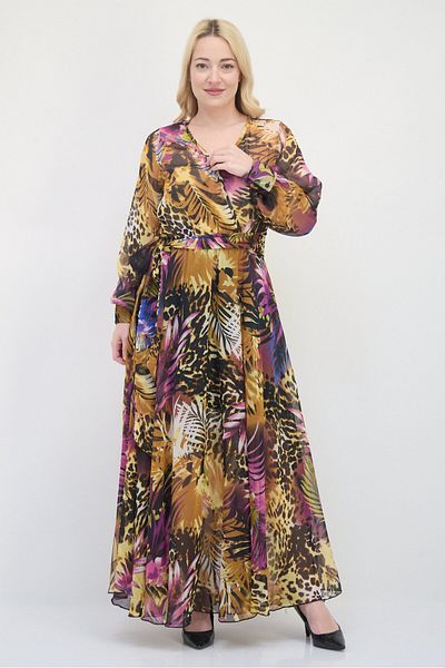 Spy Zone Exchange Women Floral Print Belted Maxi Dress, Multicolor