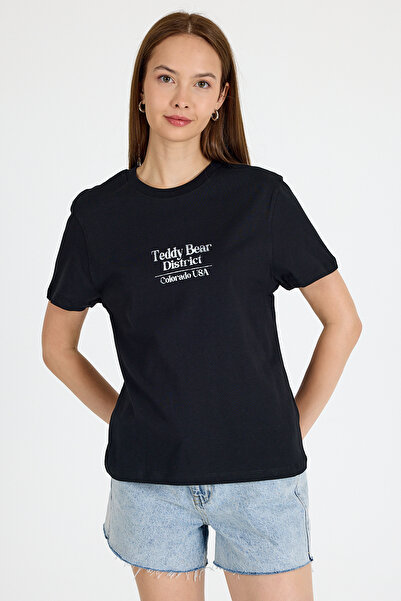 Rays تي شيرت أسود مطبوع عليه نص كبير الحجم 6462