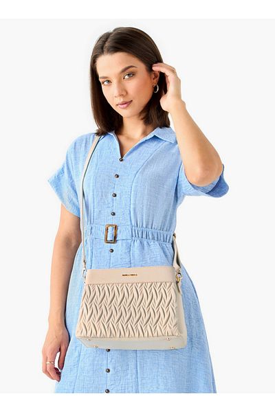 Flora Bella by Shoexpress Flora Bella Textured Crossbody Bag with Detachable Shoulder Strap