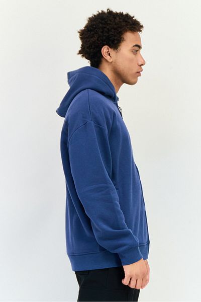 Core Elements Men Brand Logo Long Sleeve Full Zip Hoodie, Blue
