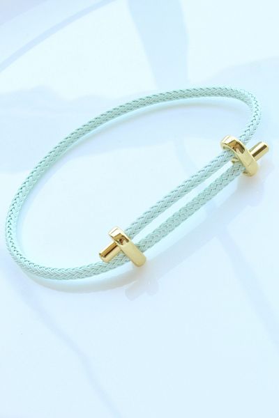 Leo'Stone New Season Colorful Adjustable Steel Detailed Knitted Rope Bracelet