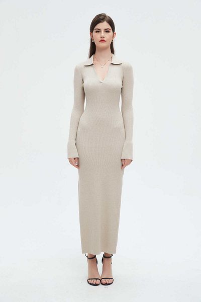 Nichii V-Neck Long Women's Dress