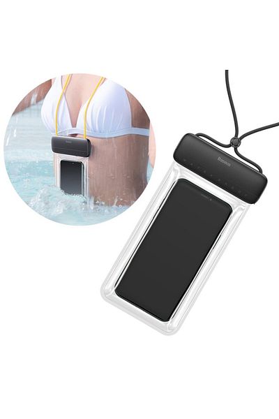 Baseus Wodoodporny pokrowiec etui na telefon do 7.2'' na basen plażę czarny