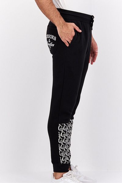 CROOKS CASTLES Men Regular Fit Drawstring Graphic Print Jogger Pants, Black