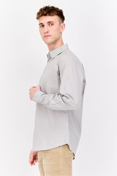 Paper Denim & Cloth Men Regular Fit Allover Print Long Sleeves Casual Shirt, White