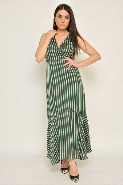 Nichii Women's Long Fitted Striped Dress Without Sleeves