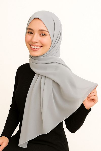 Stella Eşarp Women's Solid Color Thin Chiffon Shawl