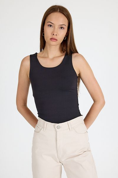 Rays Black Slim Fit Sleeveless Basic Undershirt 9194m