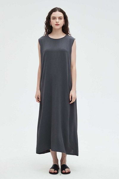 Nichii Women's Long Midi A-Line, plain and wide Dress
