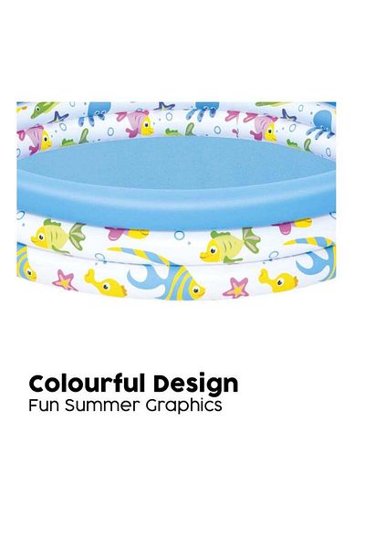 COOYA Inflatable Swimming Pool, Coral Kids Pool, 102cm x25cm (Blue)